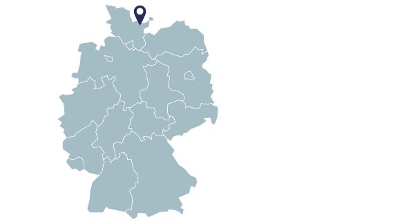 Standort der Blomenburg Privatklinik Selent Deutschlandkarte mit einer Markierung in Selent