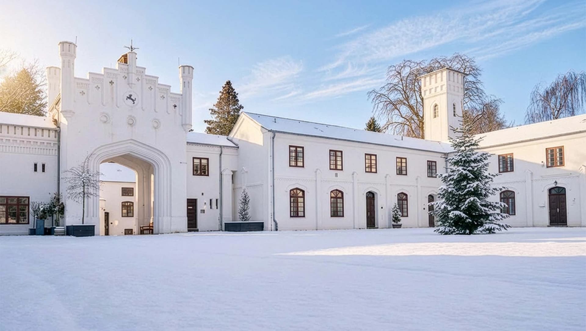 Innenhof bei Schnee